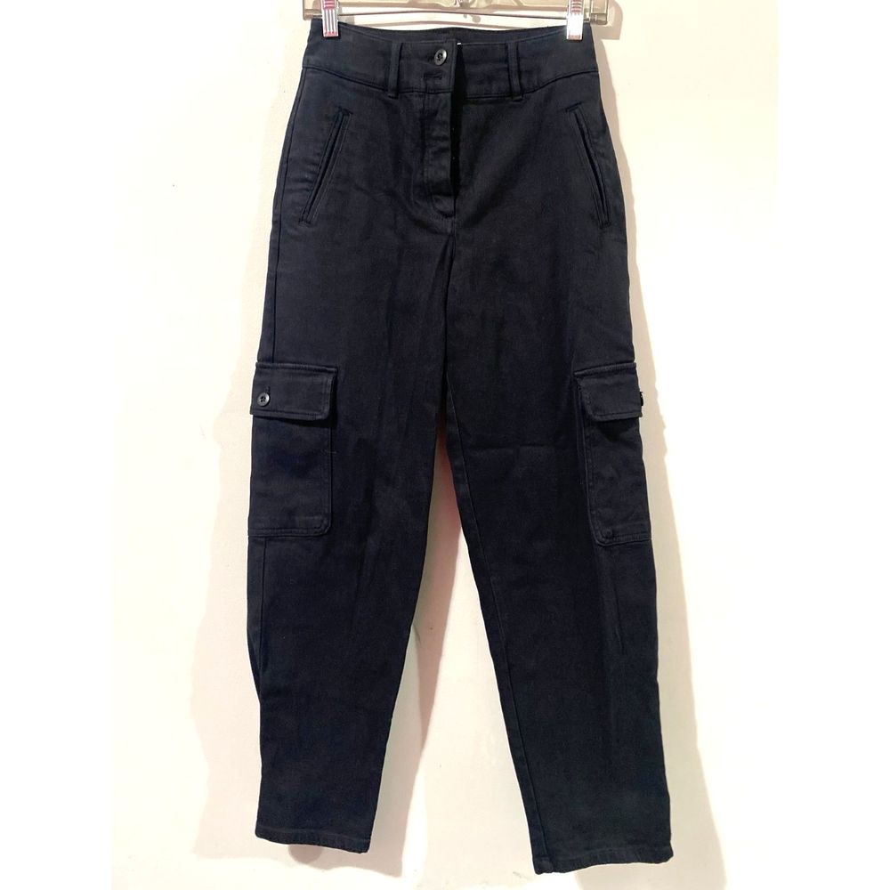 Aritzia Wilfred Free High Waist Modern Cargo Pants Black Twill Utility Size 0
